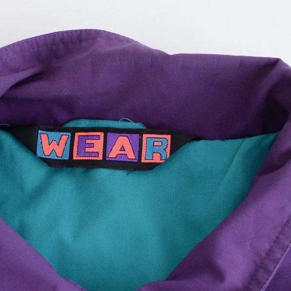 Vintage 90S Wear Green And Purple Utility Bomber Jacket - Picture 12 of 14